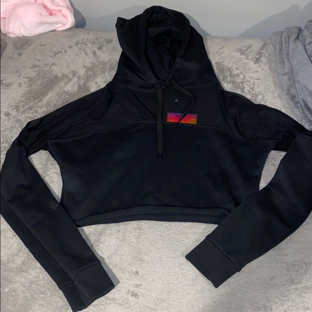 mesh crop hoodie